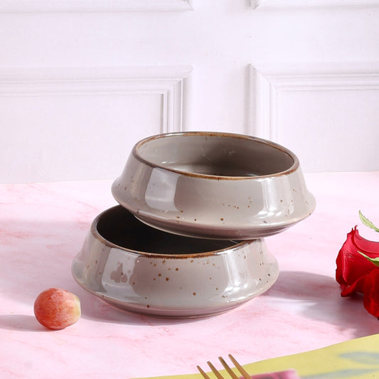 Grey Curvy Snack Bowl - Set of 2