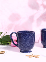 Blue Embossed Monsoon Mug