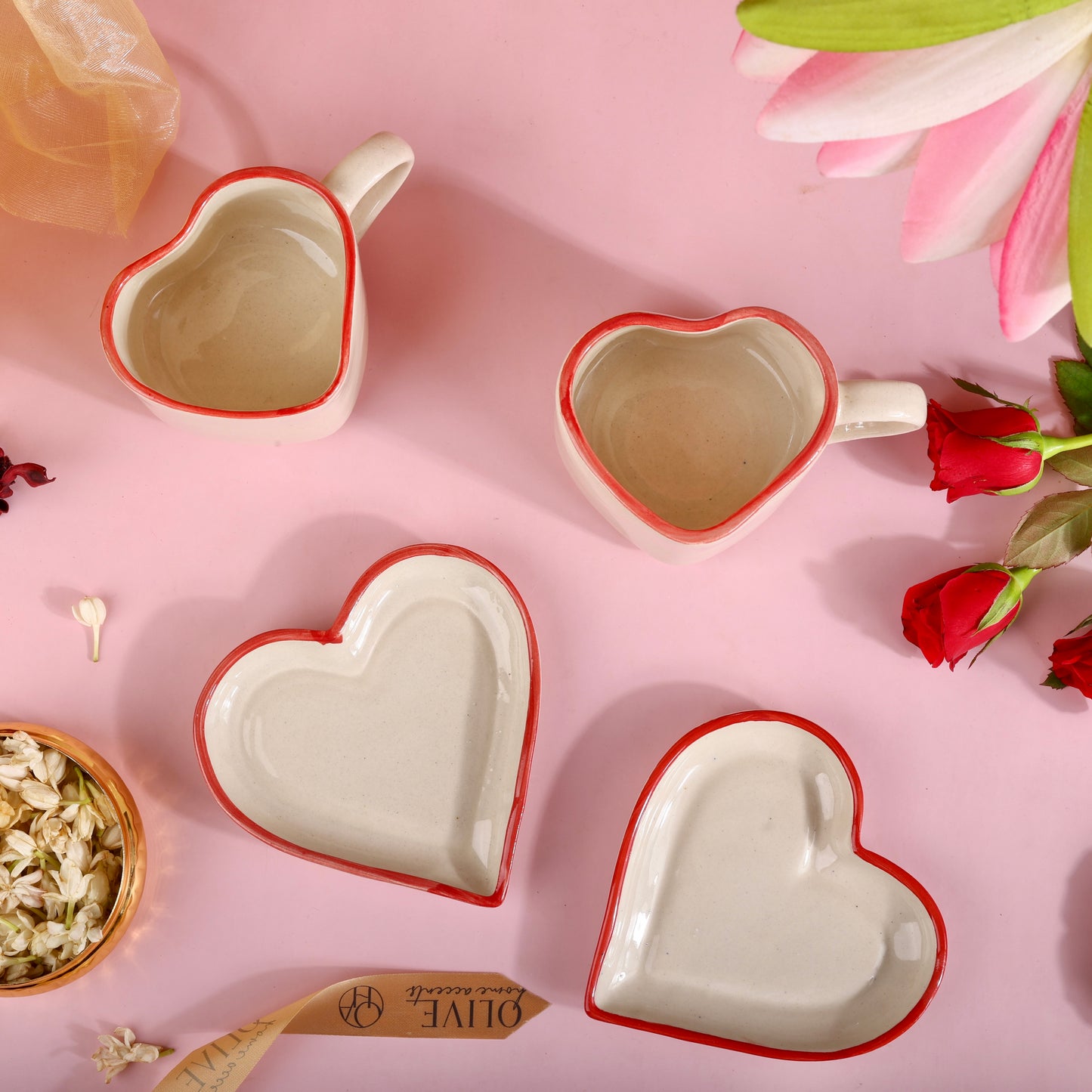 Eternal Heart Duo Cup and Snack Plate