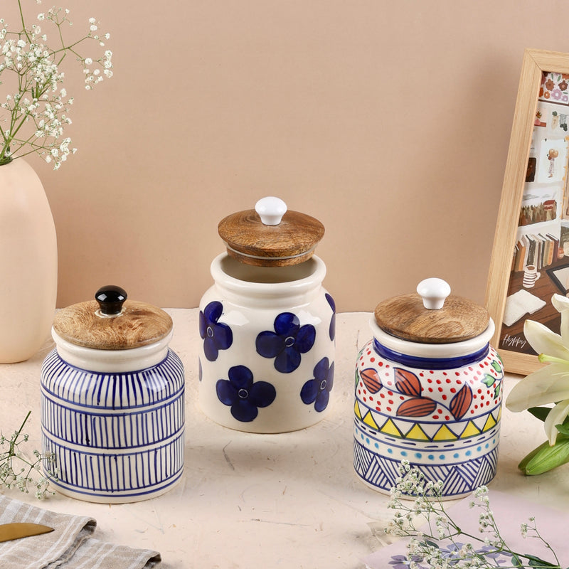 Handpainted Airtight Ceramic Jars