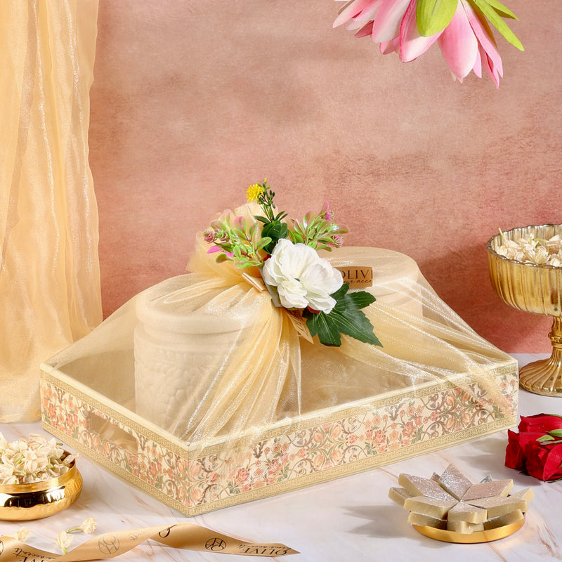 Luxury Victorian Teaset with Gold - Diwali Tray Hamper