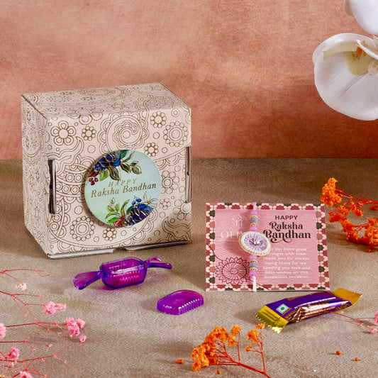 Mini Rakhi Gift Hamper - Celestial Charm for Brother