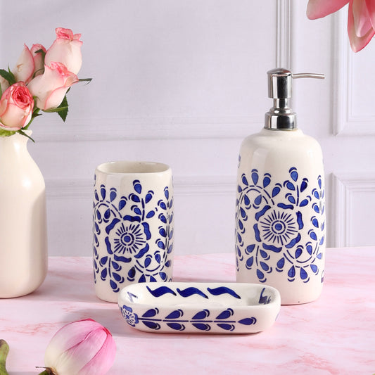 Floral Indigo Bathroom Set
