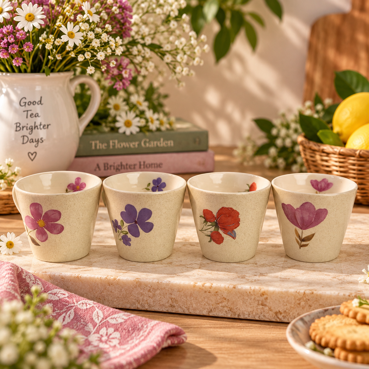 Garden Whispers Cups - Pack of 4