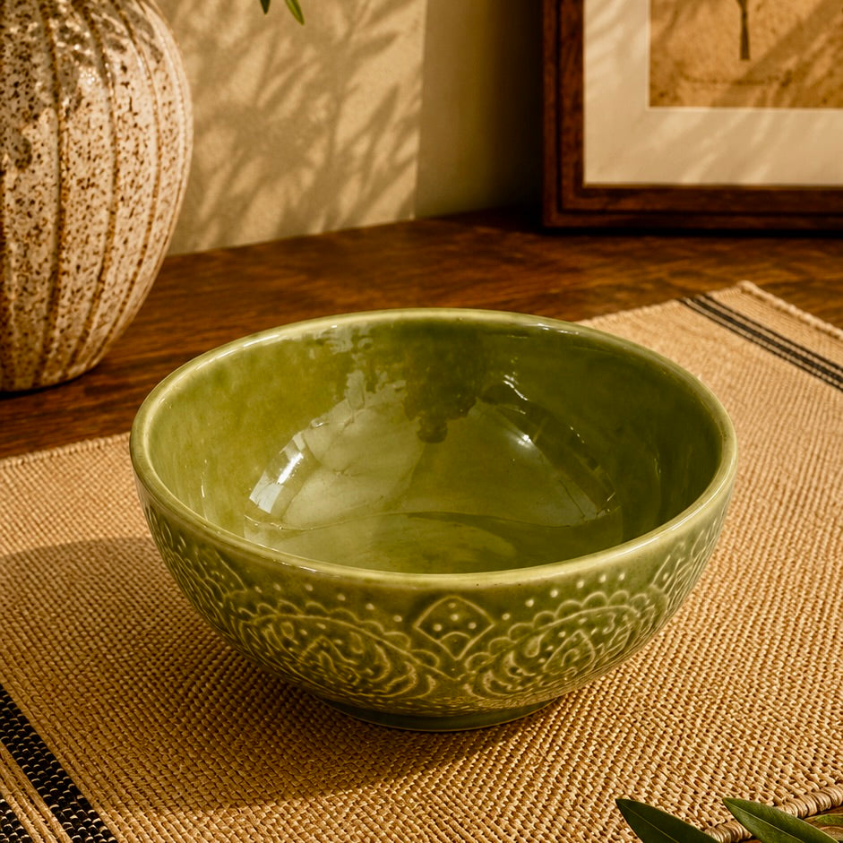 Green Renee Studio Pottery Serving Bowl Large