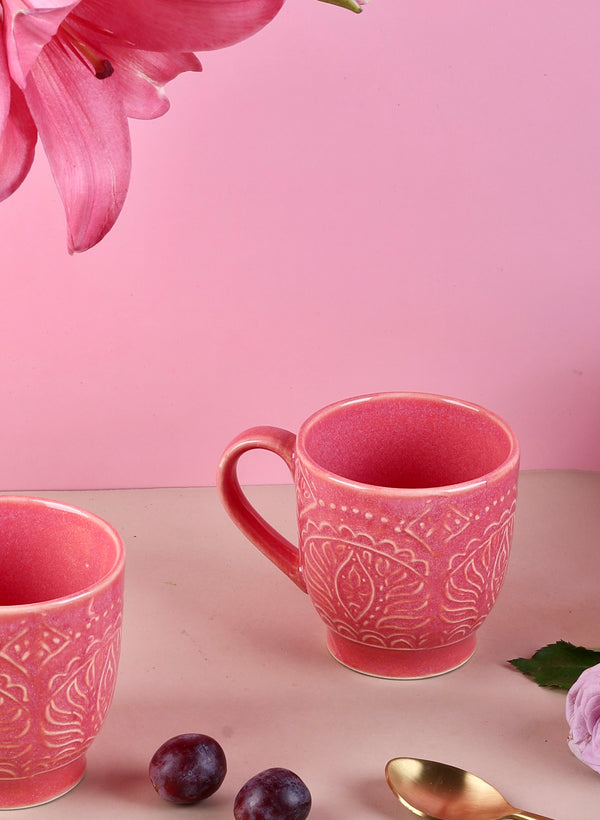 Pink Studio Pottery Renee Embossed Mug