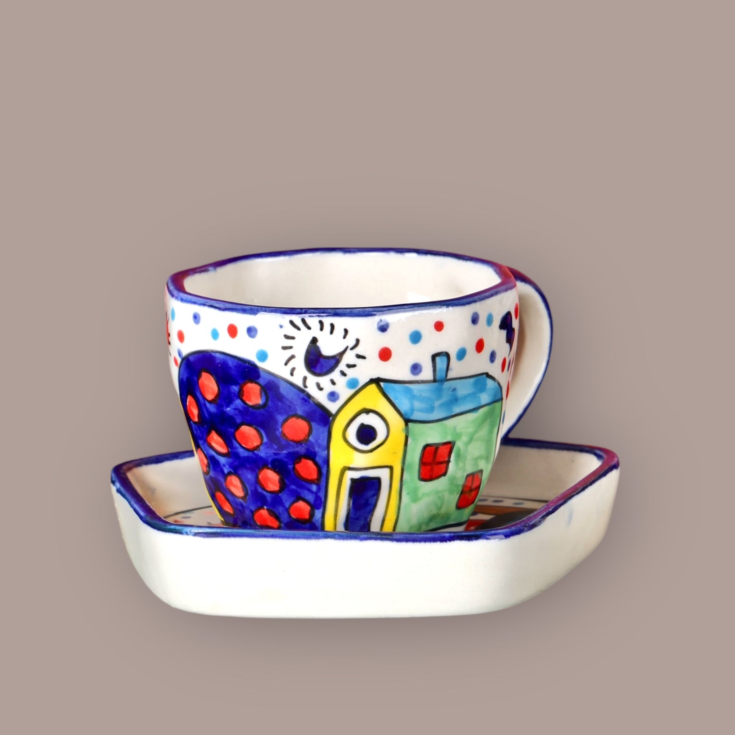 Starry Sky Duo Cup and Snack Plate Set