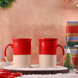 Candy Cane Mugs with Lid - Pack of 2