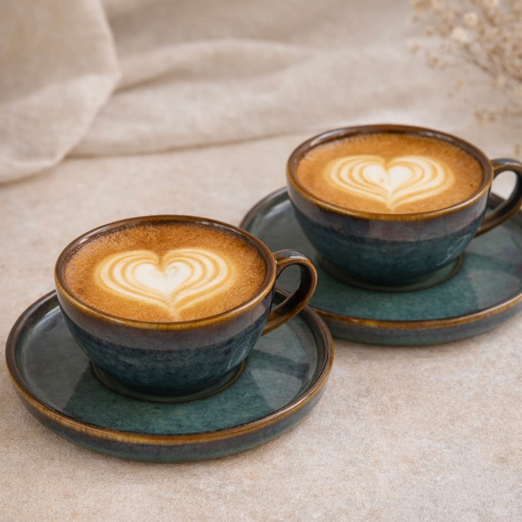 Kira Wide Cappuccino Cup and Saucer