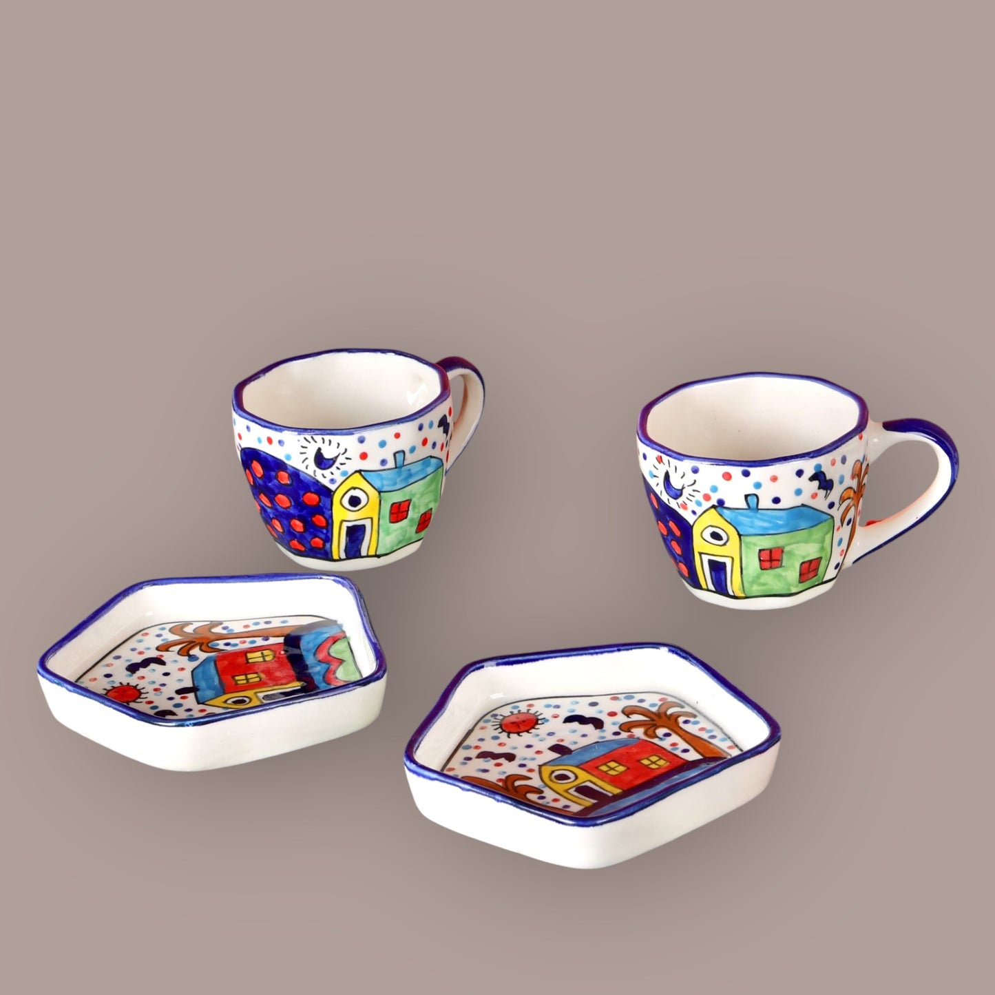 Starry Sky Duo Cup and Snack Plate Set