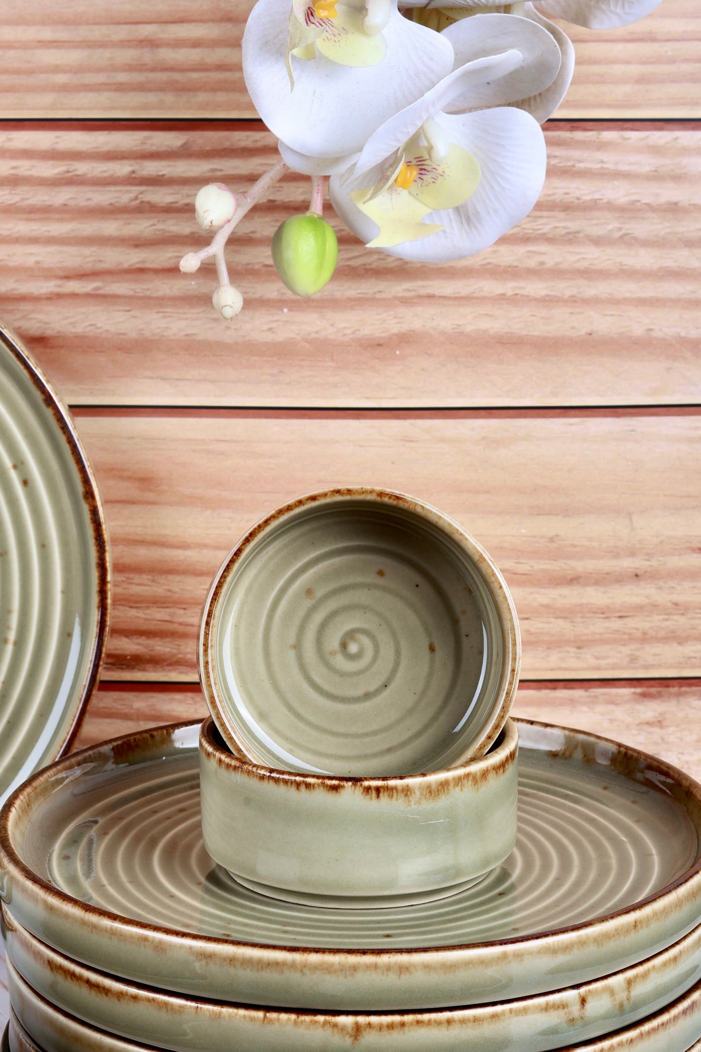 Adah Studio Pottery Spiral Portion or Dessert Bowl - Set of 2