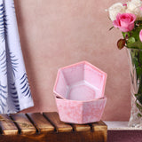 Pink Shaded Hexagon Bowl