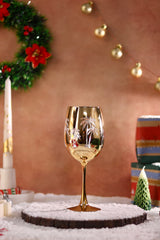 Golden Palms Wine Glasses - Set of 2