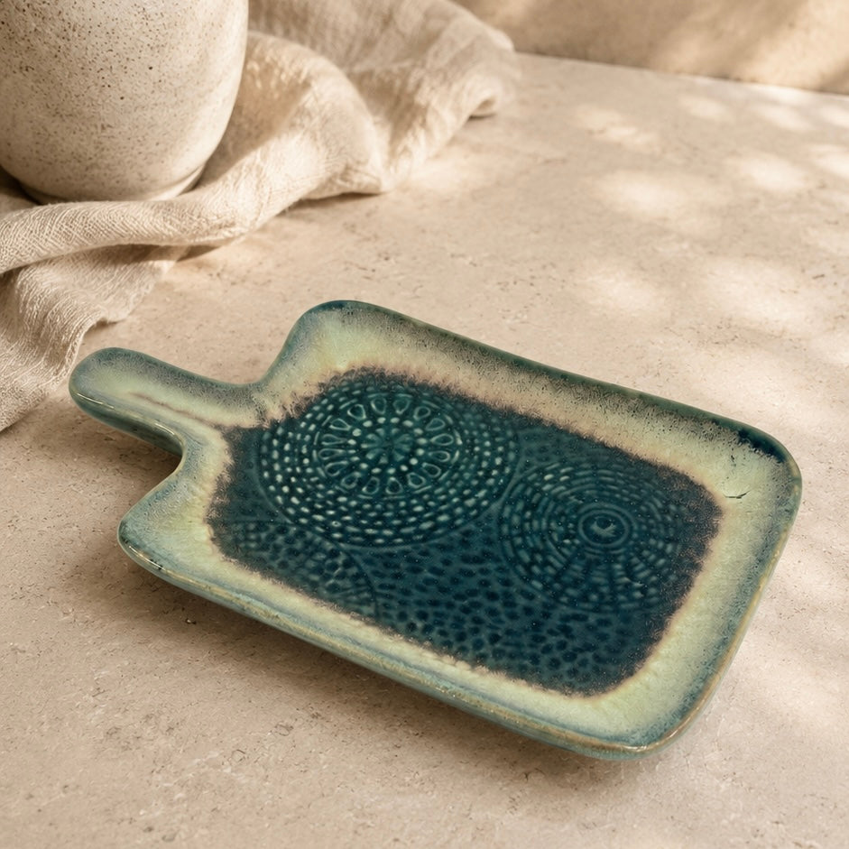 Raga Embossed Handle Platter
