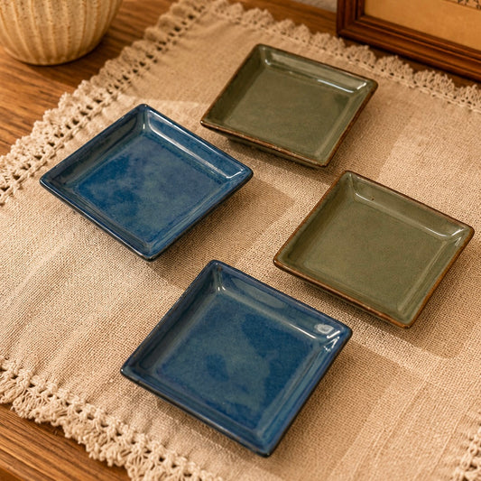 Set of 4 Tapas Square Individual Serving Plates