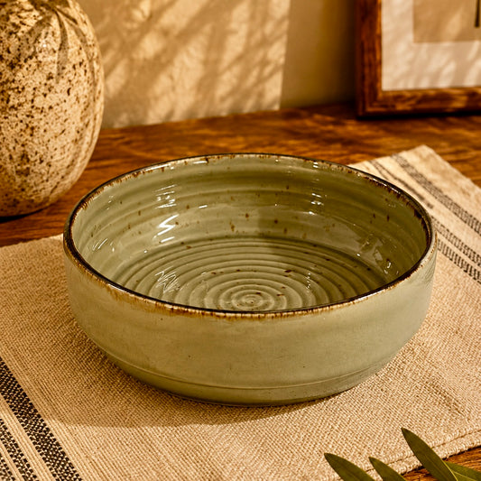 Adah Large Studio Pottery Flat Serving Bowl