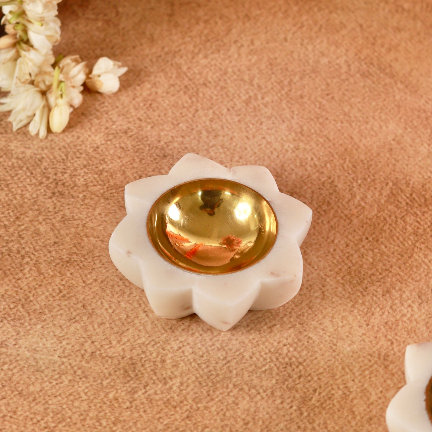 Marble and Brass Luxurious Diyas - pack of two