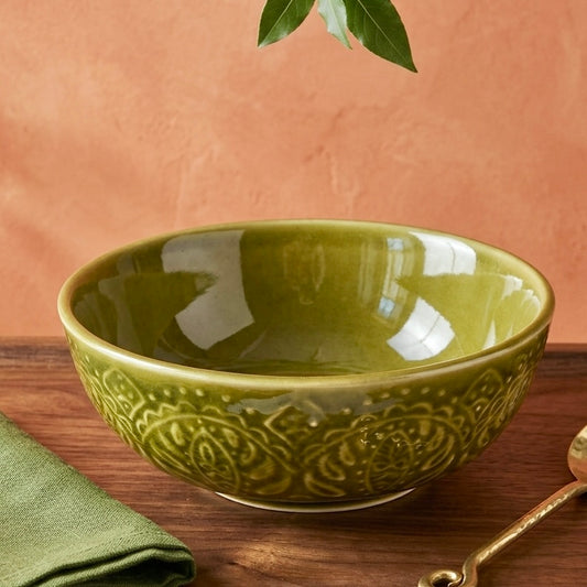 Green Renee Studio Pottery Serving Bowl Medium
