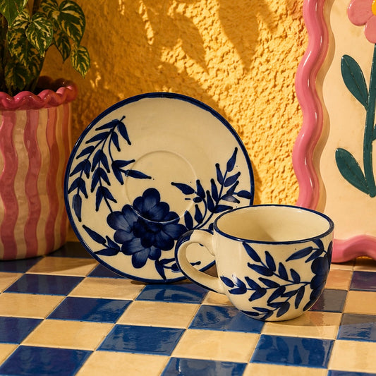 Vintage Blue  Floral Cup and Saucer