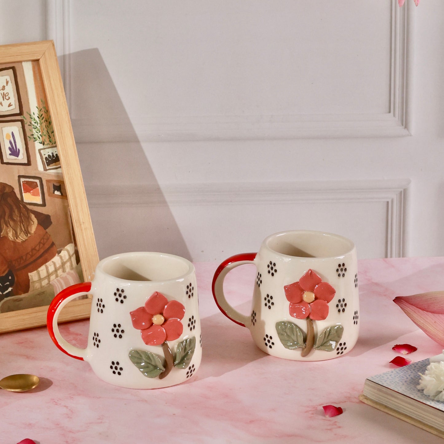 Camellia Flower Mug - Set of 2