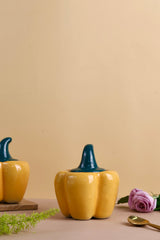 Ceramic Bell Pepper Jars - Yellow, Red & Green