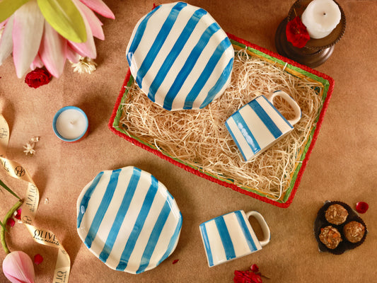 Blue Festive Stripes Diwali Hamper