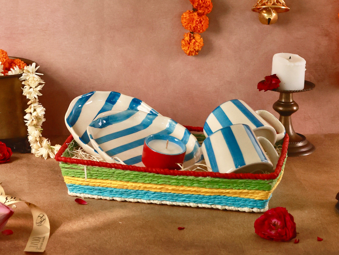 Blue Festive Stripes Diwali Hamper