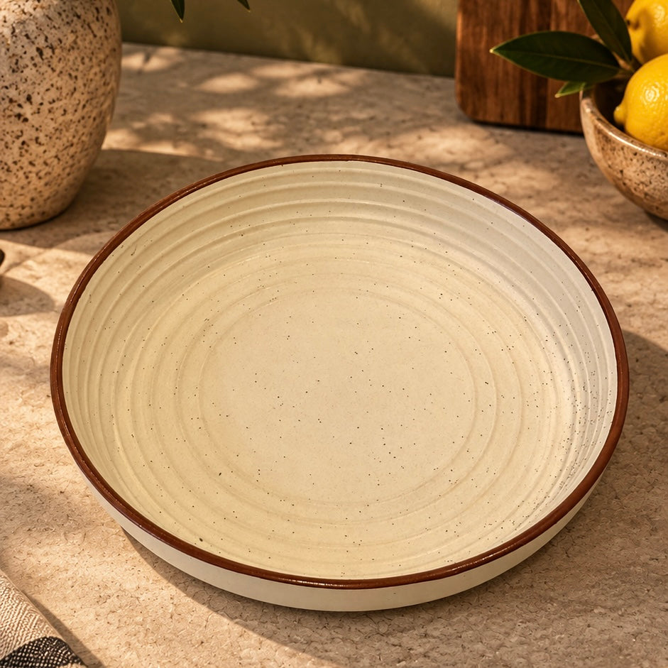 Nira Spiral Large Shallow Bowl
