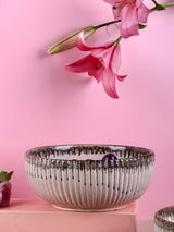 Pastel Pink Stoneware Serving Bowls Large & Small