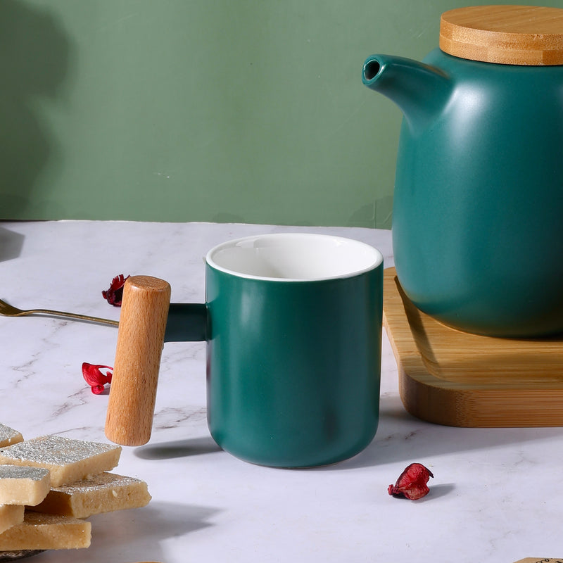 Luxury Teaset with Tray and Wooden Handles