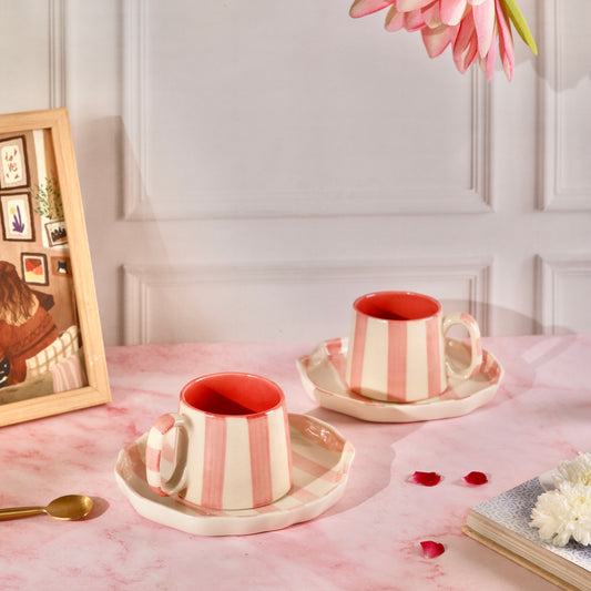 Pink Zen Stripes Snack Set - 4 pieces