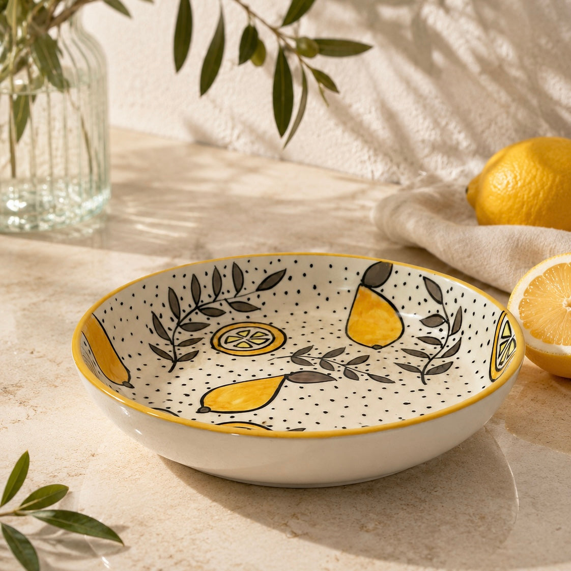 Lemon Grove Large Shallow Bowl