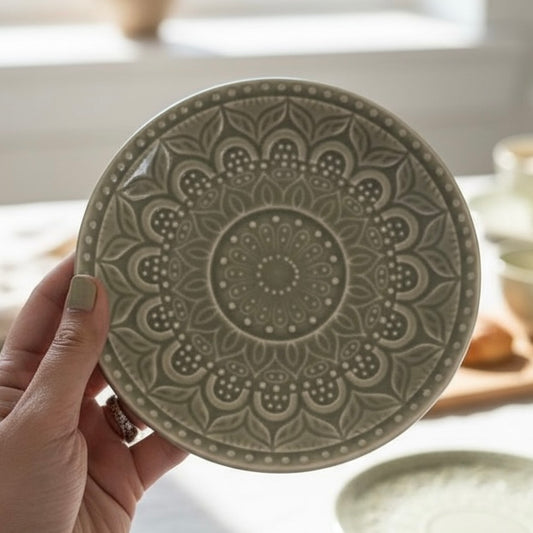 Adah Embossed Studio Pottery Quarter Plate - Pack of one