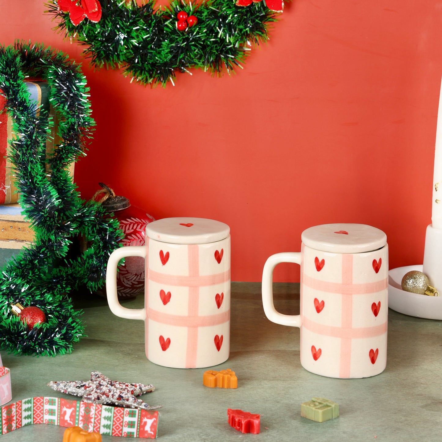 Beating Heart Mug with Lid - Pack of two