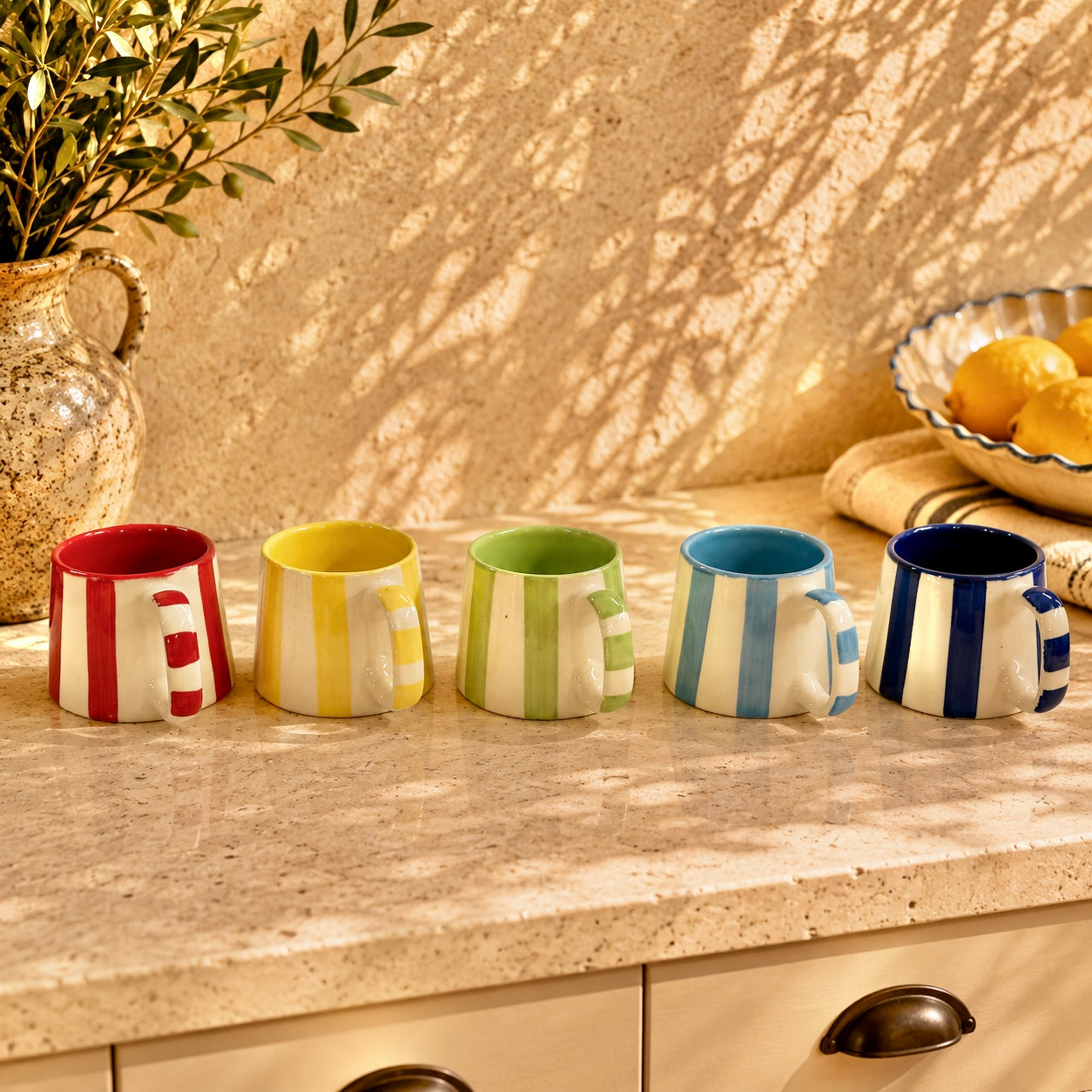 The Zen Stripe Mug Set of 5
