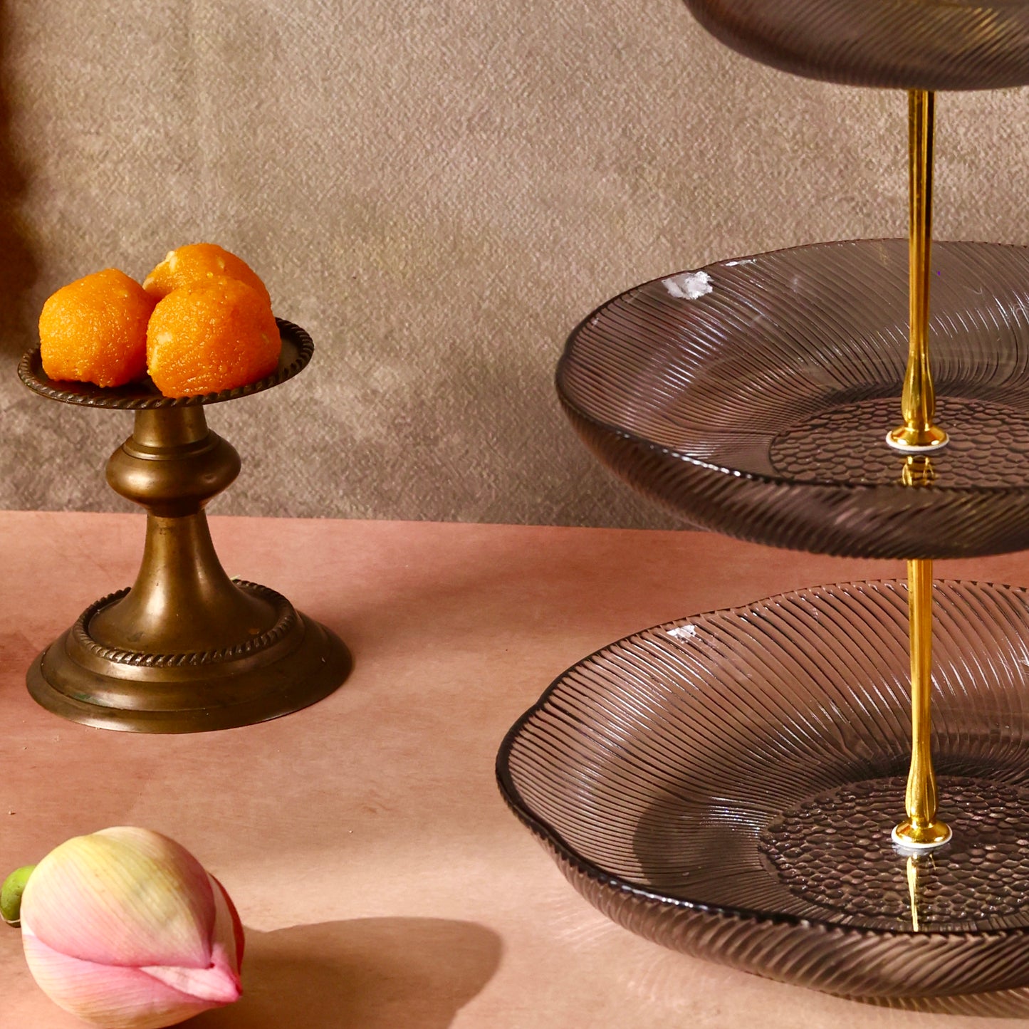 Irina Glass 3 tier Cake or Cupcake Stand or Fruit Platter