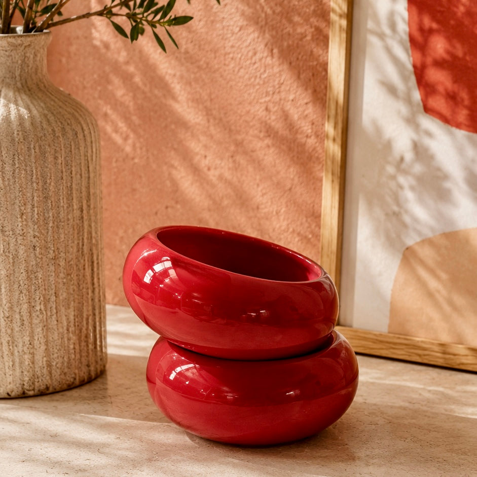 Red Gigi Curvy Snack Bowls - Pack of one