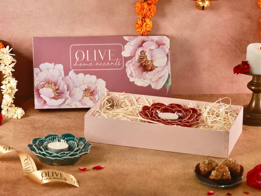 Incense stick or t-light flower holders Gift Hamper
