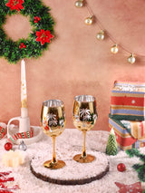 Golden Palms Wine Glasses - Set of 2