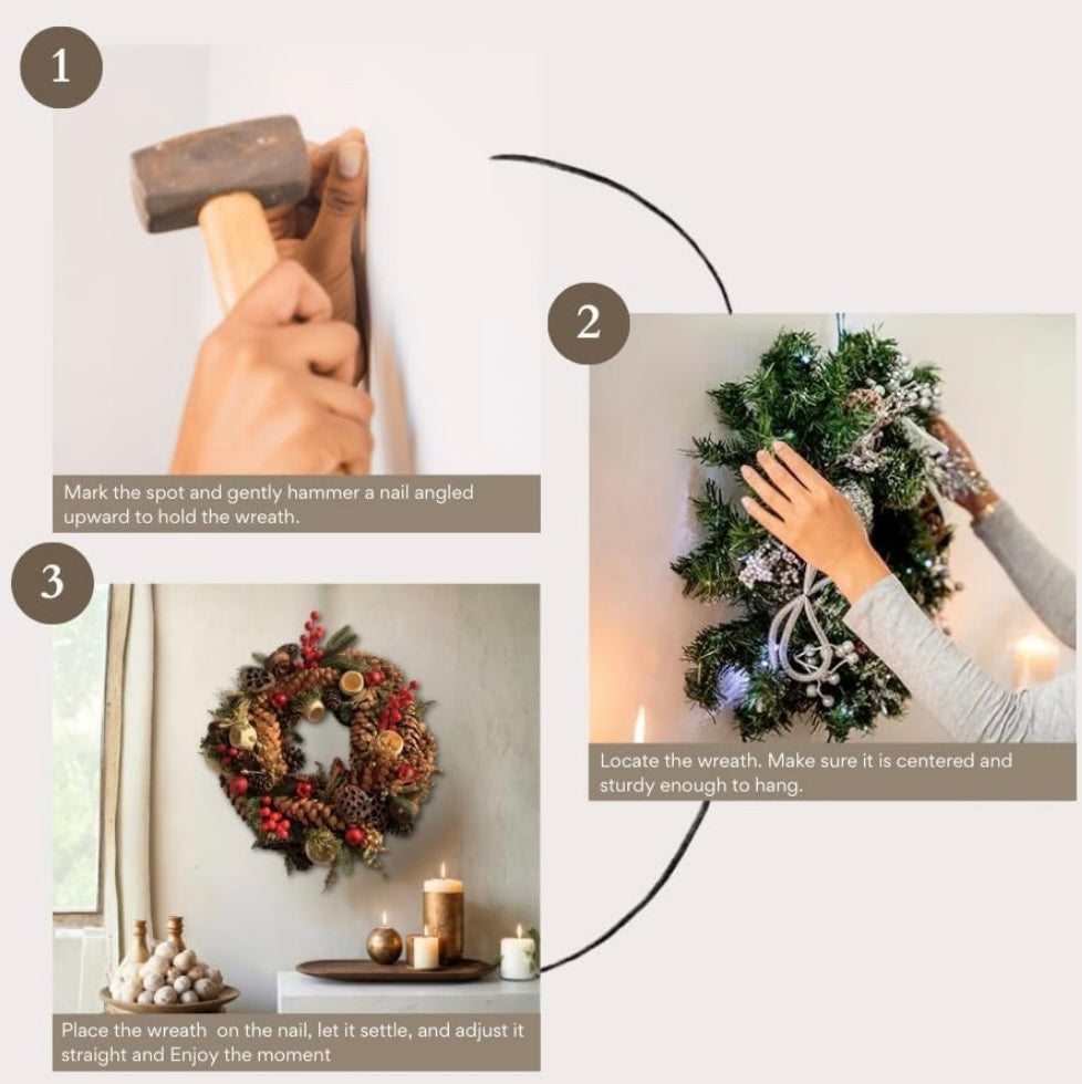 Christmas Wreath - made from dried flowers - rustic and evergreen