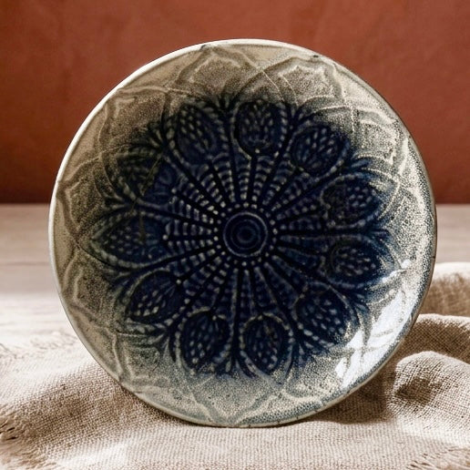 Twilight Embossed Studio Pottery Platter