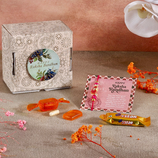 Mini Rakhi Gift Hamper - Lotus Blessings for Brother