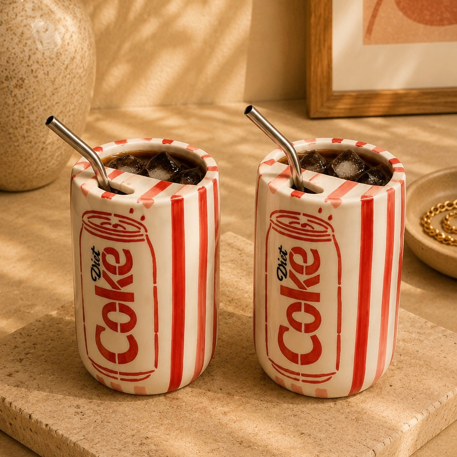 Diet Coke Sipper - with stainless steel straw