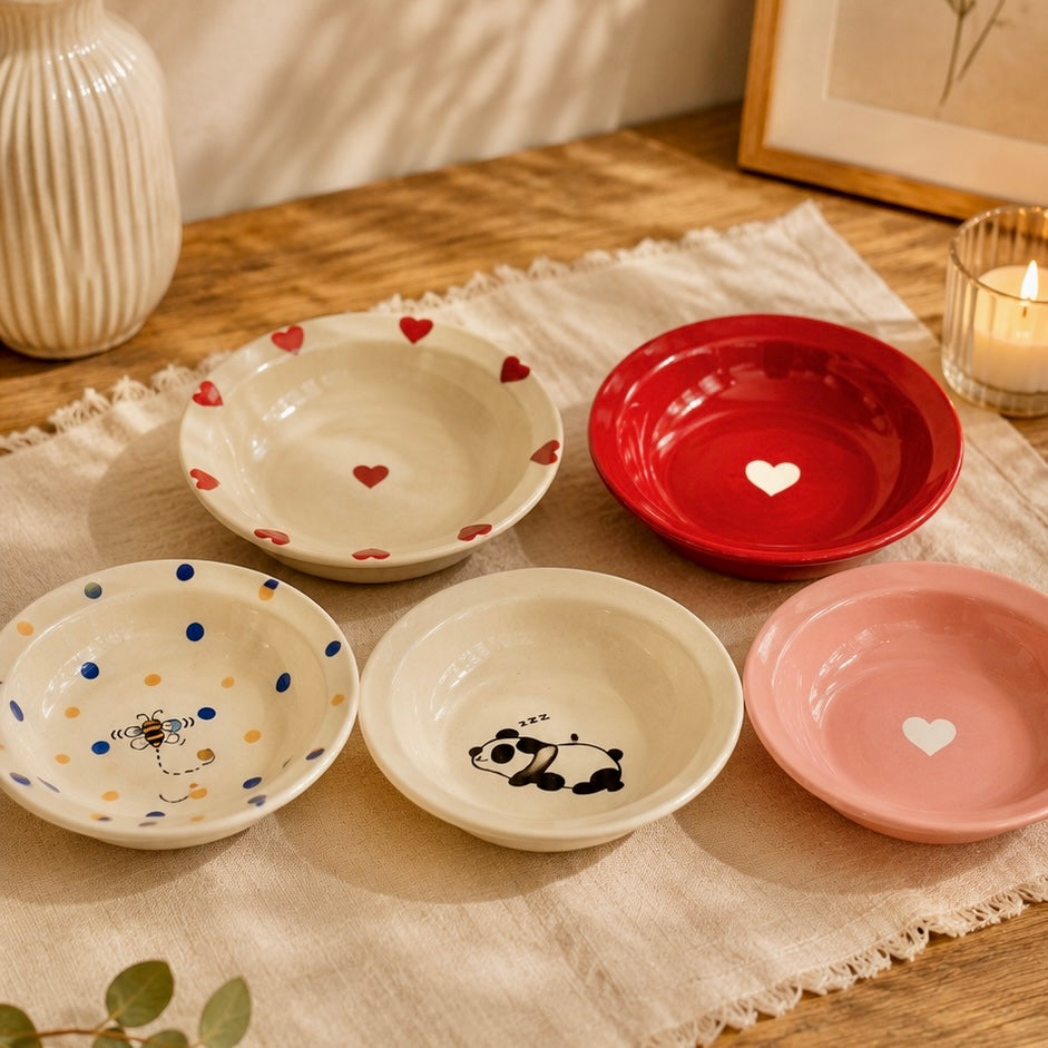Set of 5 Pinterest inspired pasta plates small