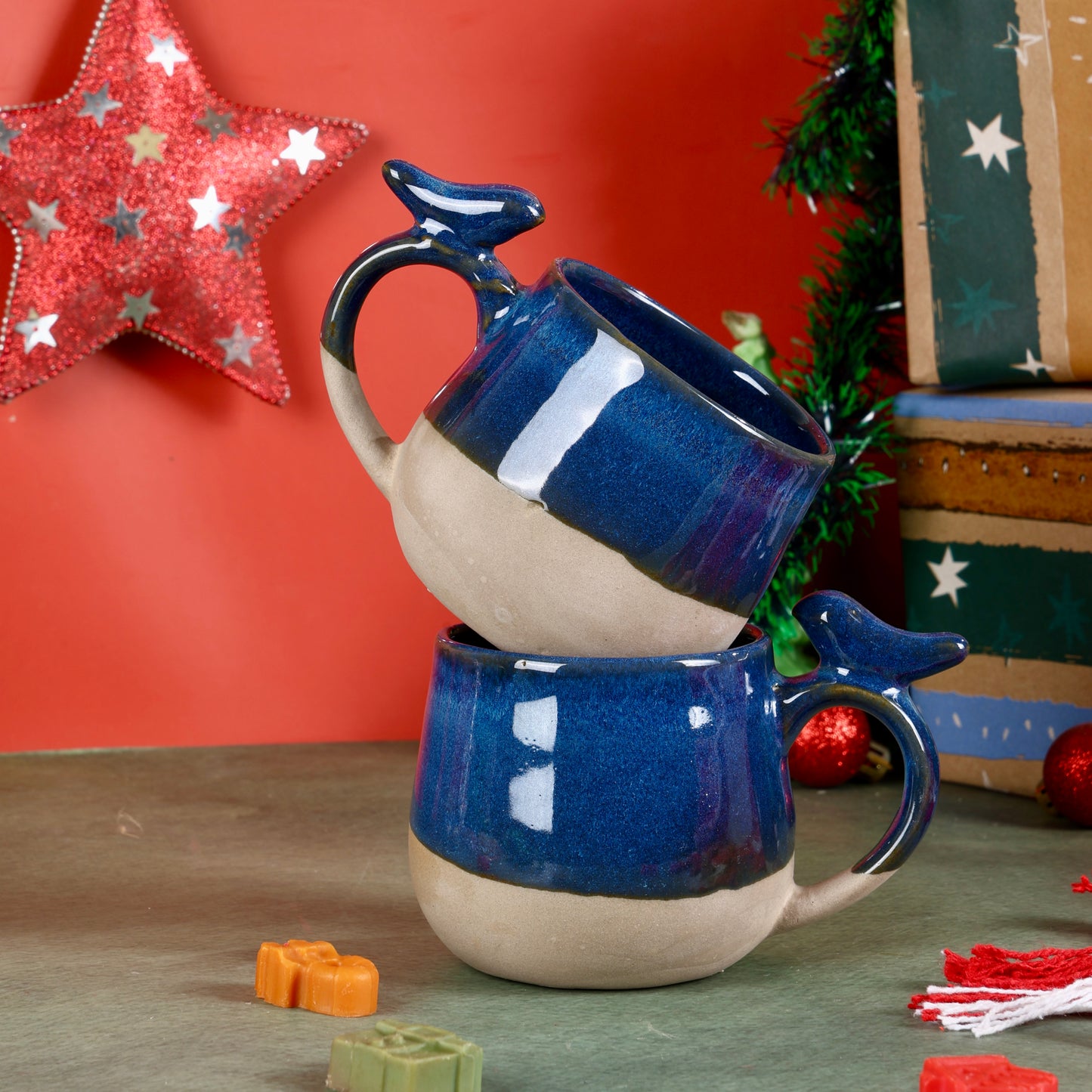 Blue Terra Bird Mugs - Pack of 2