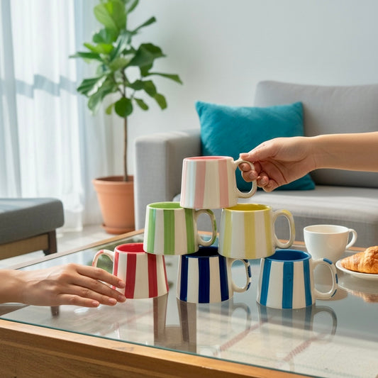 The Zen Stripe Mug Set of 6