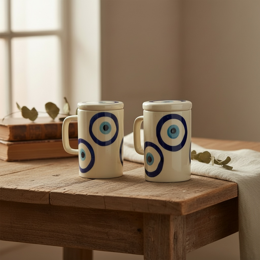 Evil Eye Mug with Lid - Pack of 2