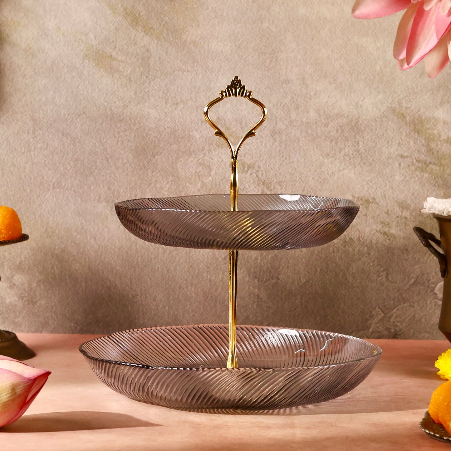 Irina Glass 3 tier Cake or Cupcake Stand or Fruit Platter