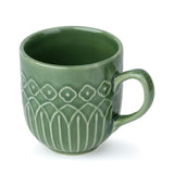 Pine Haven Green Embossed Mug - Set of 2