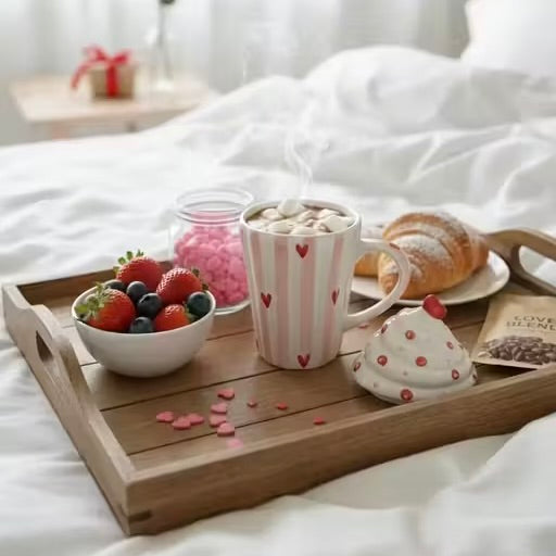 Heart Cupcake Mug with Lid - Pack of two